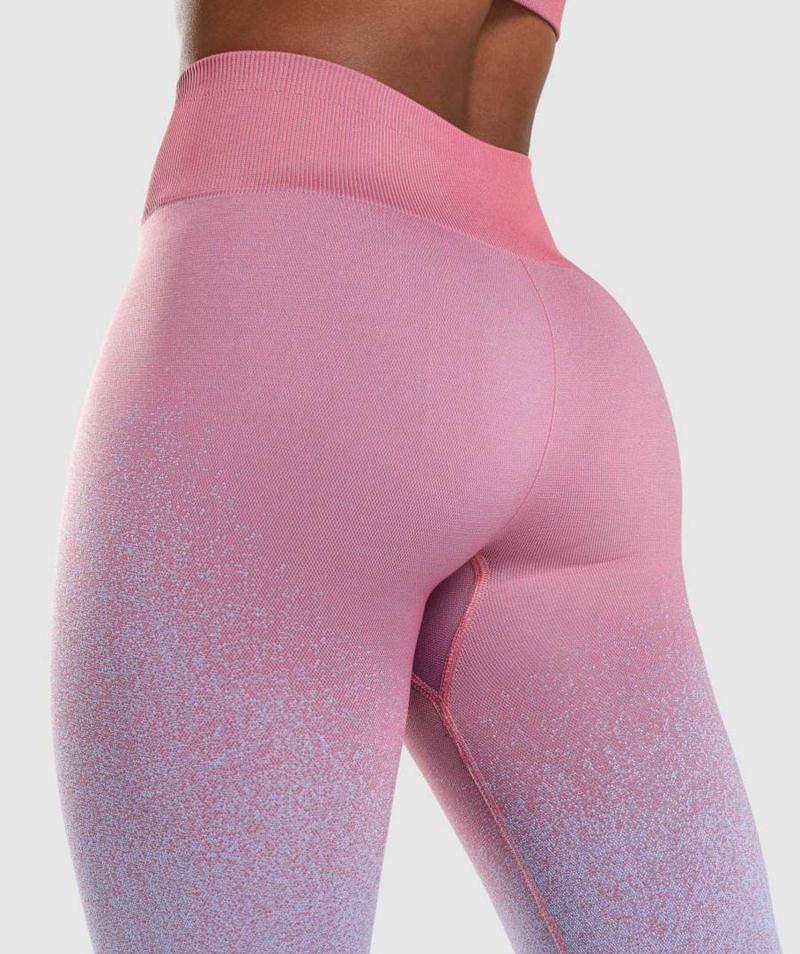 Gymshark Adapt Ombre Seamless Leggings Női Rózsaszín Rózsaszín Világos Kék  Hungary |  GTOYX-0659