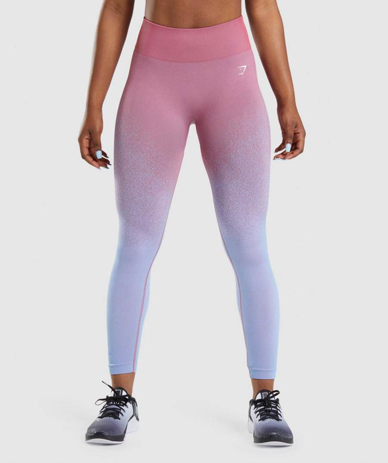 Gymshark Adapt Ombre Seamless Leggings Női Rózsaszín Rózsaszín Világos Kék  Hungary |  GTOYX-0659