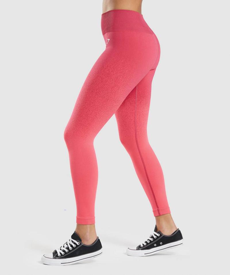 Gymshark Adapt Ombre Seamless Leggings Női Piros Rózsaszín  Hungary |  VIZYG-7204