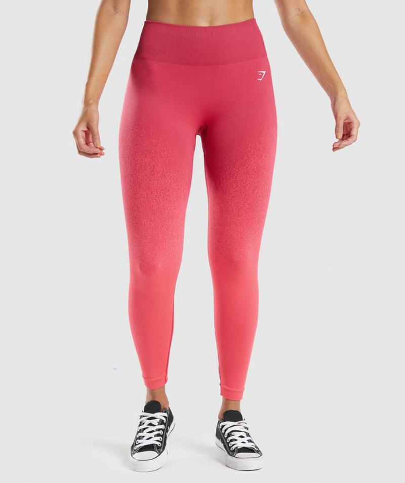 Gymshark Adapt Ombre Seamless Leggings Női Piros Rózsaszín  Hungary |  VIZYG-7204