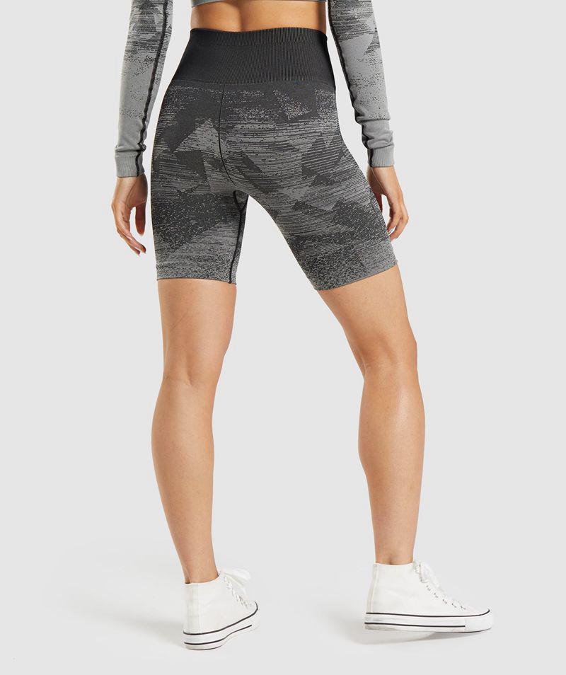 Gymshark Adapt Ombre Seamless Rövidnadrág Női Fekete  Hungary |  TQXDR-7049