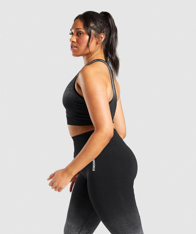 Gymshark Adapt Ombre Seamless Sportmelltartó Női Fekete  Hungary |  WAYKS-7082