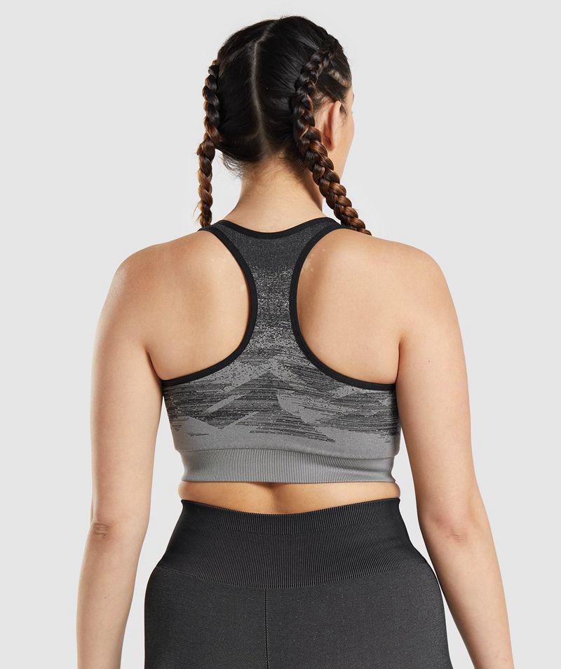 Gymshark Adapt Ombre Seamless Sportmelltartó Női Fekete  Hungary |  ZVRJU-6973