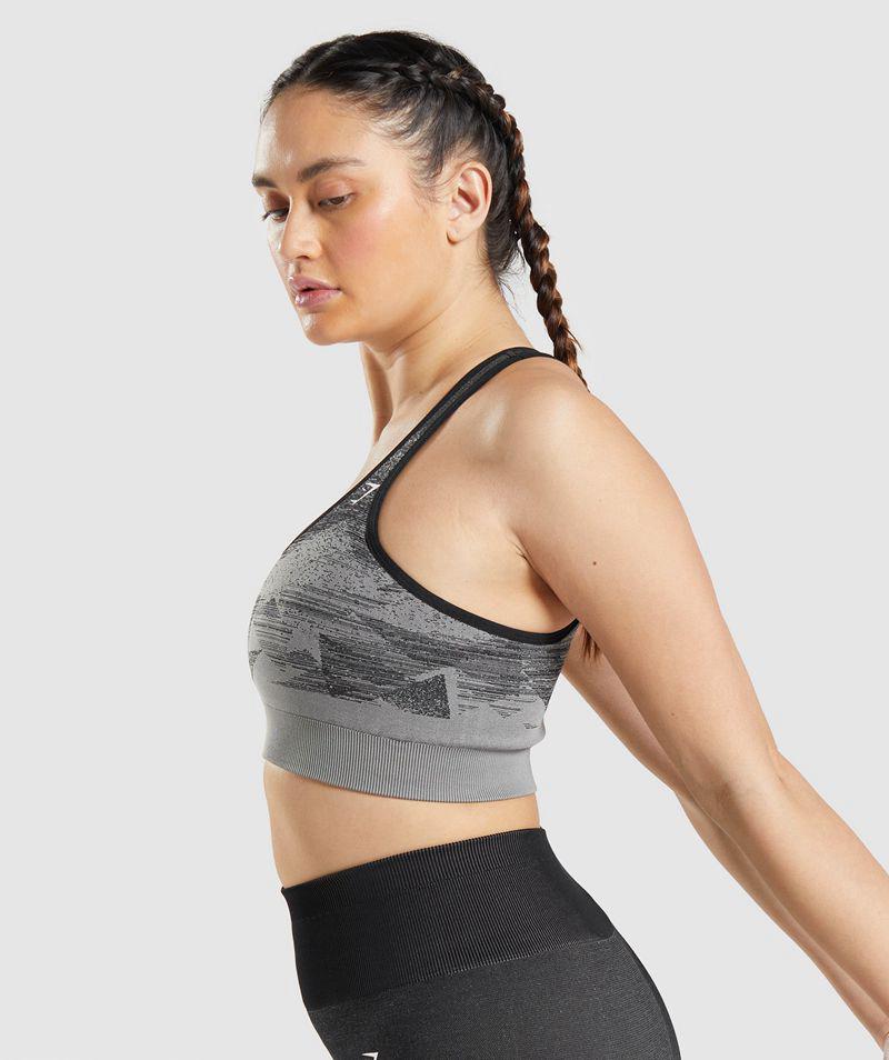 Gymshark Adapt Ombre Seamless Sportmelltartó Női Fekete  Hungary |  ZVRJU-6973