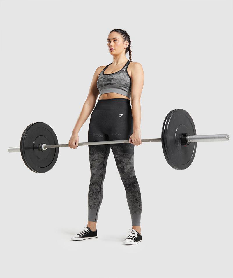 Gymshark Adapt Ombre Seamless Sportmelltartó Női Fekete  Hungary |  ZVRJU-6973