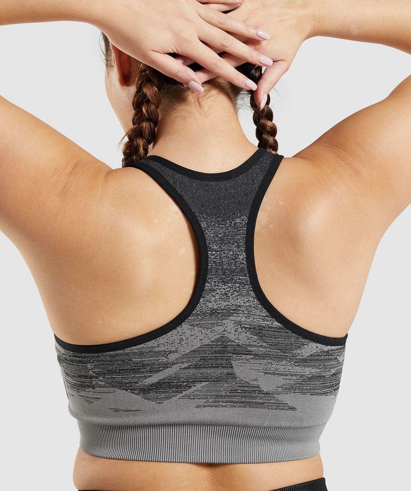 Gymshark Adapt Ombre Seamless Sportmelltartó Női Fekete  Hungary |  ZVRJU-6973