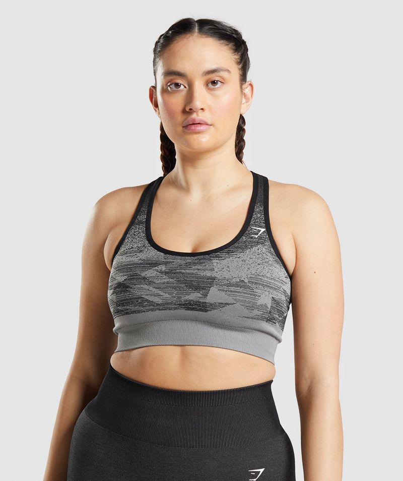 Gymshark Adapt Ombre Seamless Sportmelltartó Női Fekete  Hungary |  ZVRJU-6973