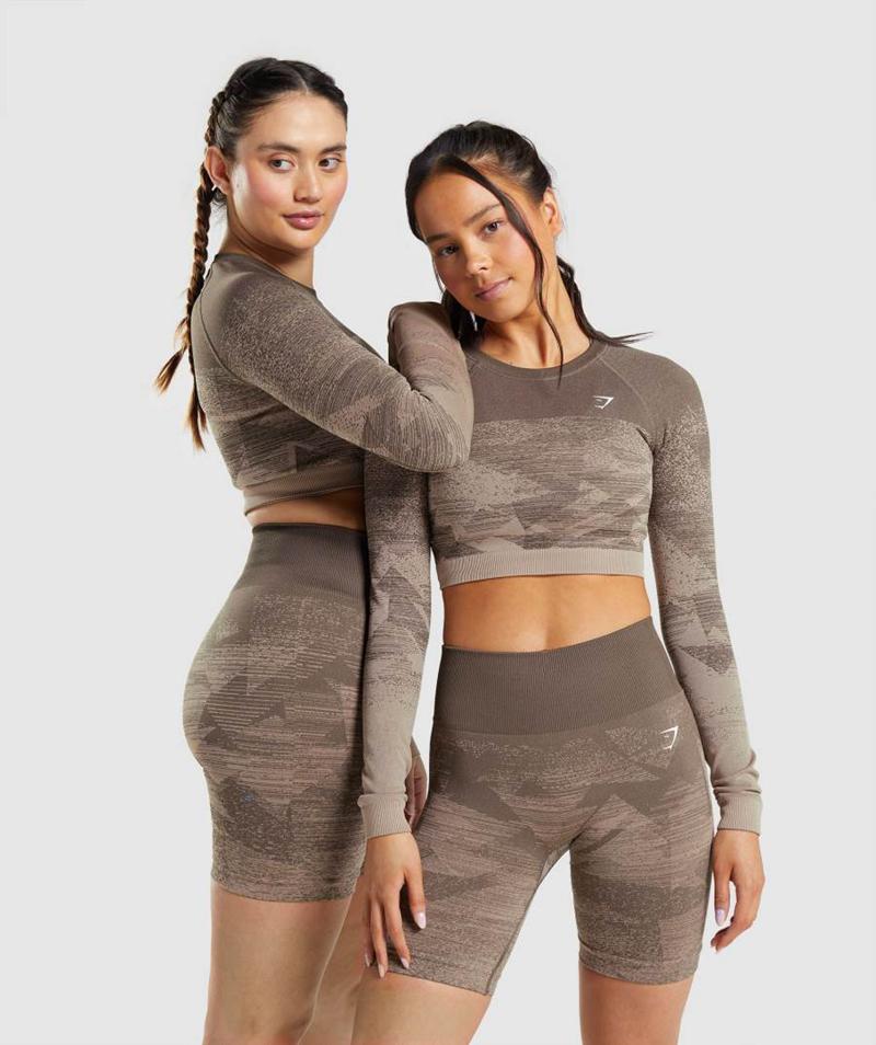 Gymshark Adapt Ombre Vágott Felsők Női Barna  Hungary |  ITJPO-2094