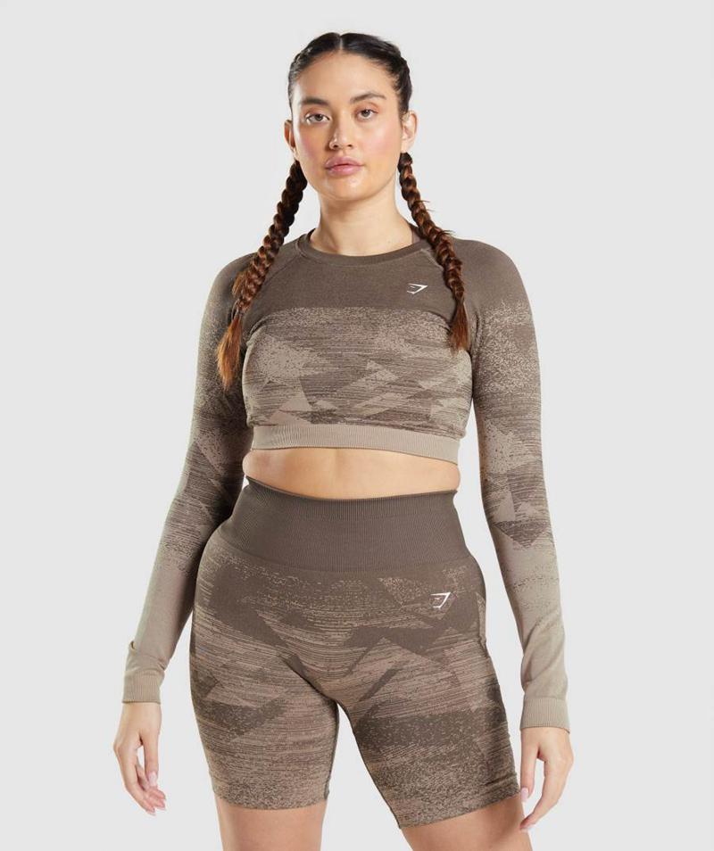 Gymshark Adapt Ombre Vágott Felsők Női Barna  Hungary |  ITJPO-2094