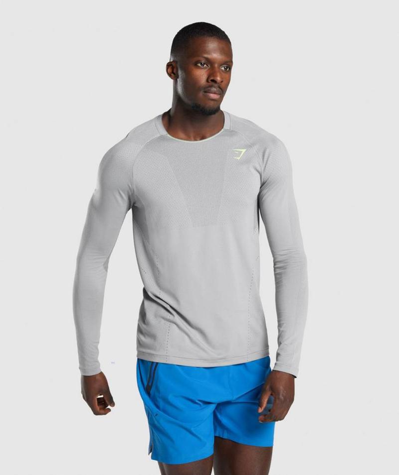 Gymshark Apex Long Sleeve Pulóverek Férfi Szürke  Hungary |  QSCFX-3498