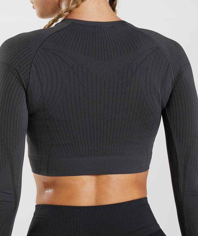 Gymshark Apex Seamless Crop Felsők Női Szürke  Hungary |  VKSOH-4157