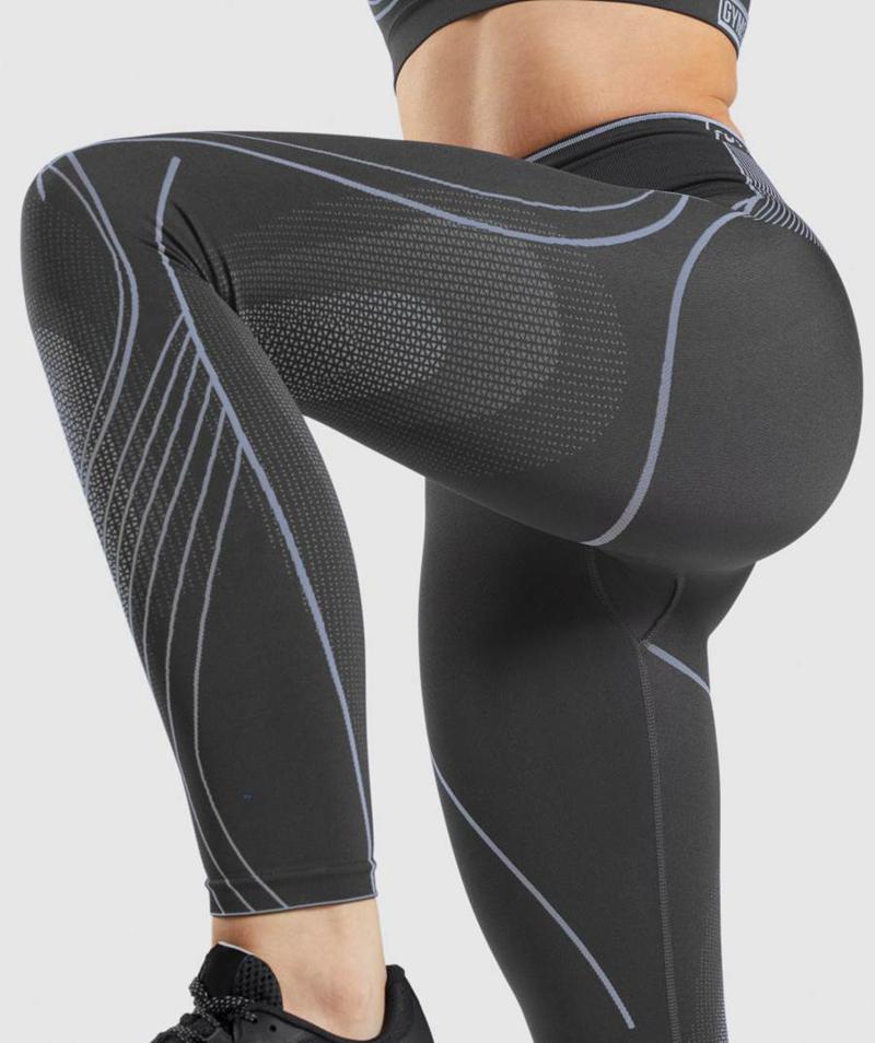 Gymshark Apex Seamless High Rise Leggings Női Fekete Levendula Szürke Kék  Hungary |  CORJF-5832