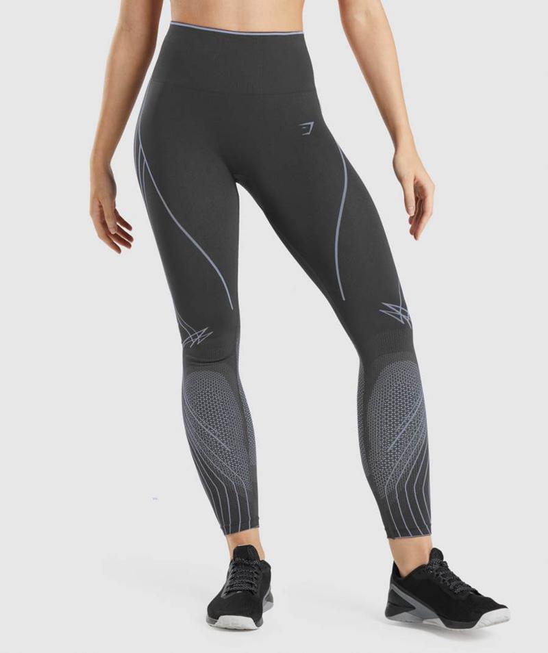 Gymshark Apex Seamless High Rise Leggings Női Fekete Levendula Szürke Kék  Hungary |  CORJF-5832