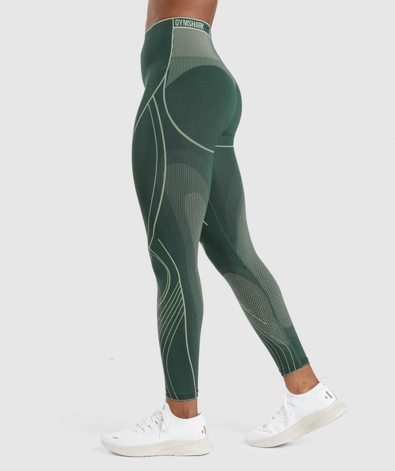 Gymshark Apex Seamless High Rise Leggings Női Obszidián Zöld Barna Zöld  Hungary |  WSUXV-9461