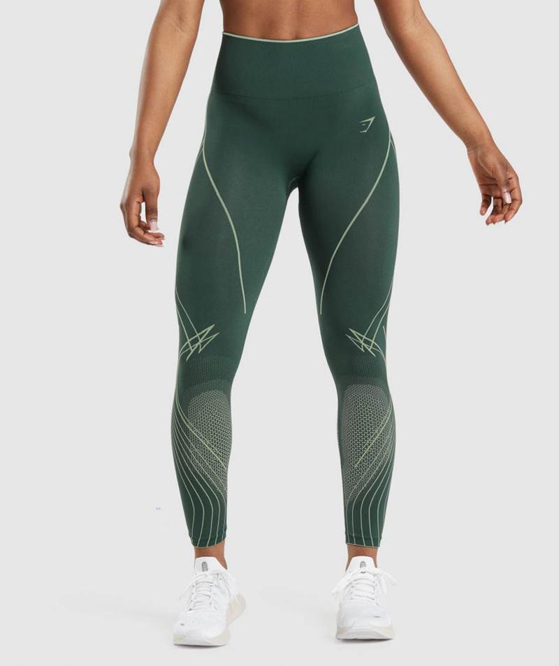 Gymshark Apex Seamless High Rise Leggings Női Obszidián Zöld Barna Zöld  Hungary |  WSUXV-9461