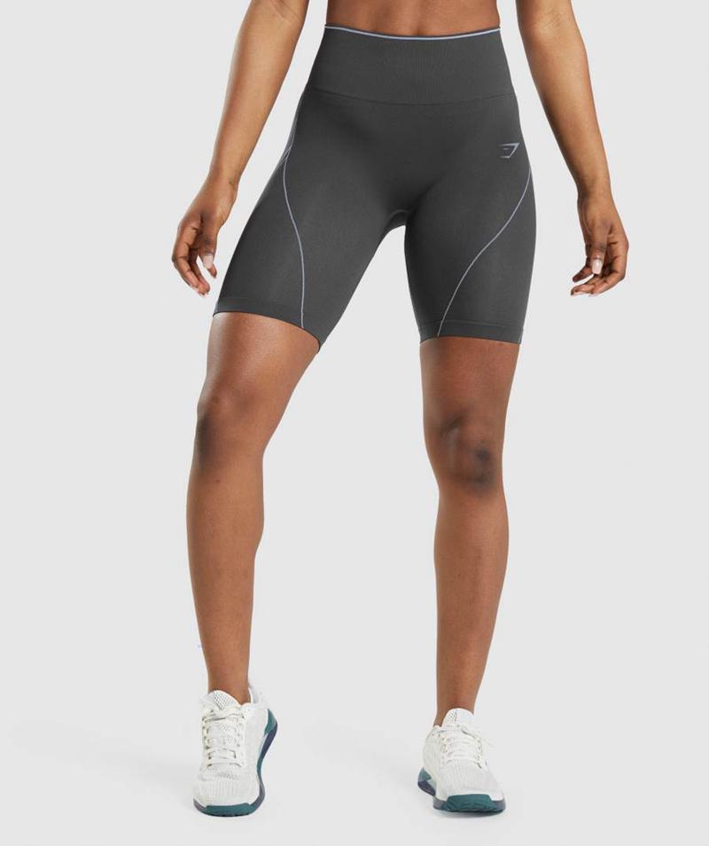 Gymshark Apex Seamless High Rise Rövidnadrág Női Fekete Levendula Szürke Kék  Hungary |  DAGQJ-8701