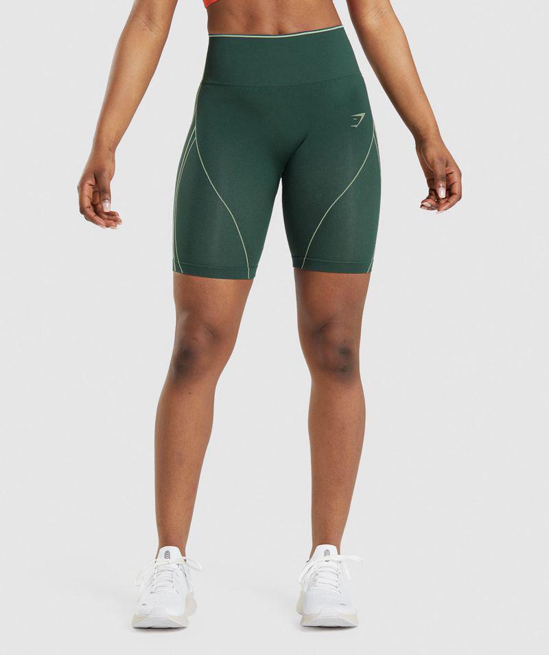 Gymshark Apex Seamless High Rise Rövidnadrág Női Zöld  Hungary |  IBWAZ-5127