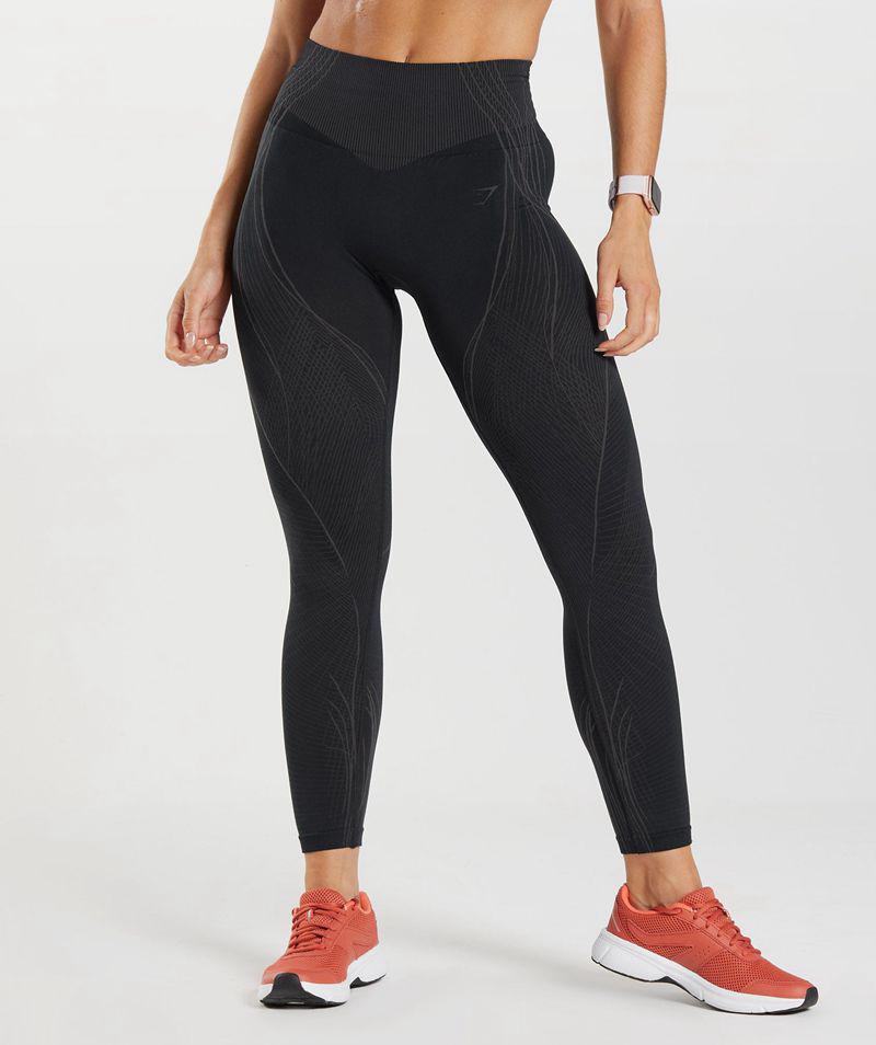 Gymshark Apex Seamless Leggings Női Fekete  Hungary |  EUGTW-0328