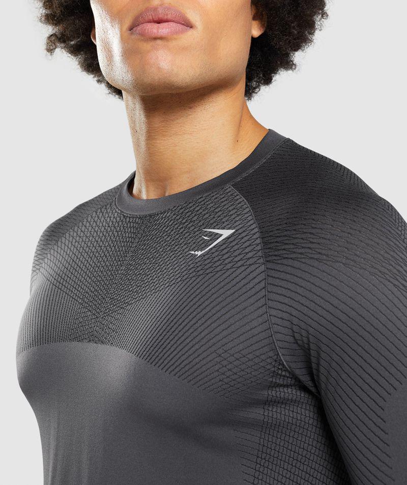 Gymshark Apex Seamless Long Sleeve T-Shirts Férfi Szürke  Hungary |  AVERD-8432