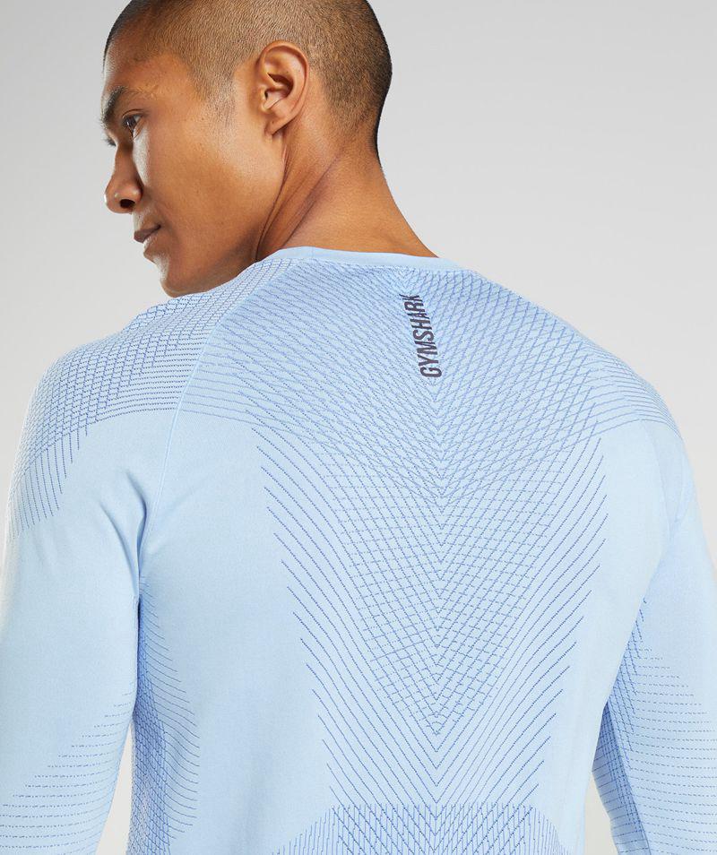 Gymshark Apex Seamless Long Sleeve T-Shirts Férfi Kék  Hungary |  DAMPZ-6594