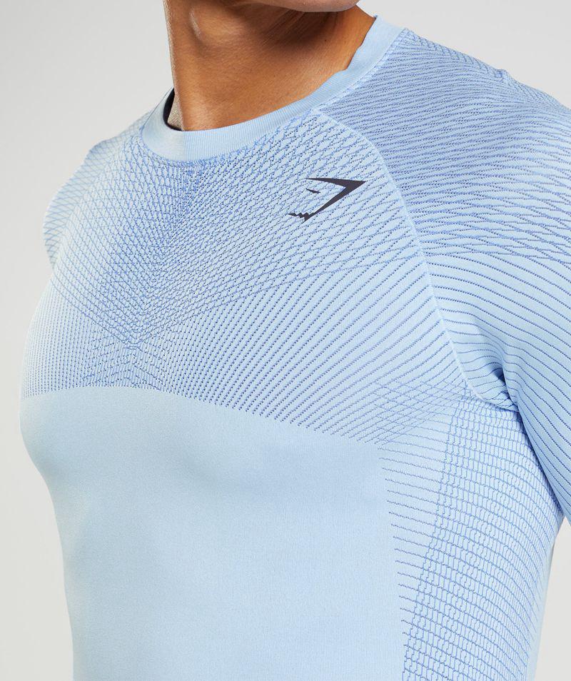 Gymshark Apex Seamless Long Sleeve T-Shirts Férfi Kék  Hungary |  DAMPZ-6594