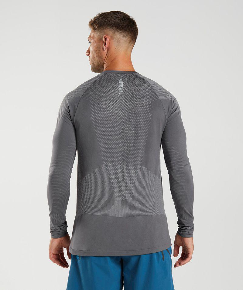 Gymshark Apex Seamless Long Sleeve T-Shirts Férfi Szürke  Hungary |  JEHRT-4250