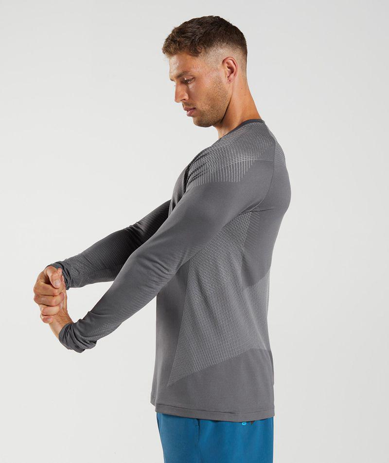 Gymshark Apex Seamless Long Sleeve T-Shirts Férfi Szürke  Hungary |  JEHRT-4250