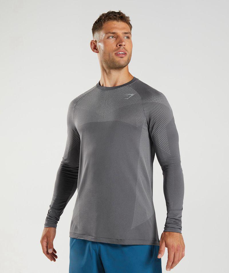 Gymshark Apex Seamless Long Sleeve T-Shirts Férfi Szürke  Hungary |  JEHRT-4250