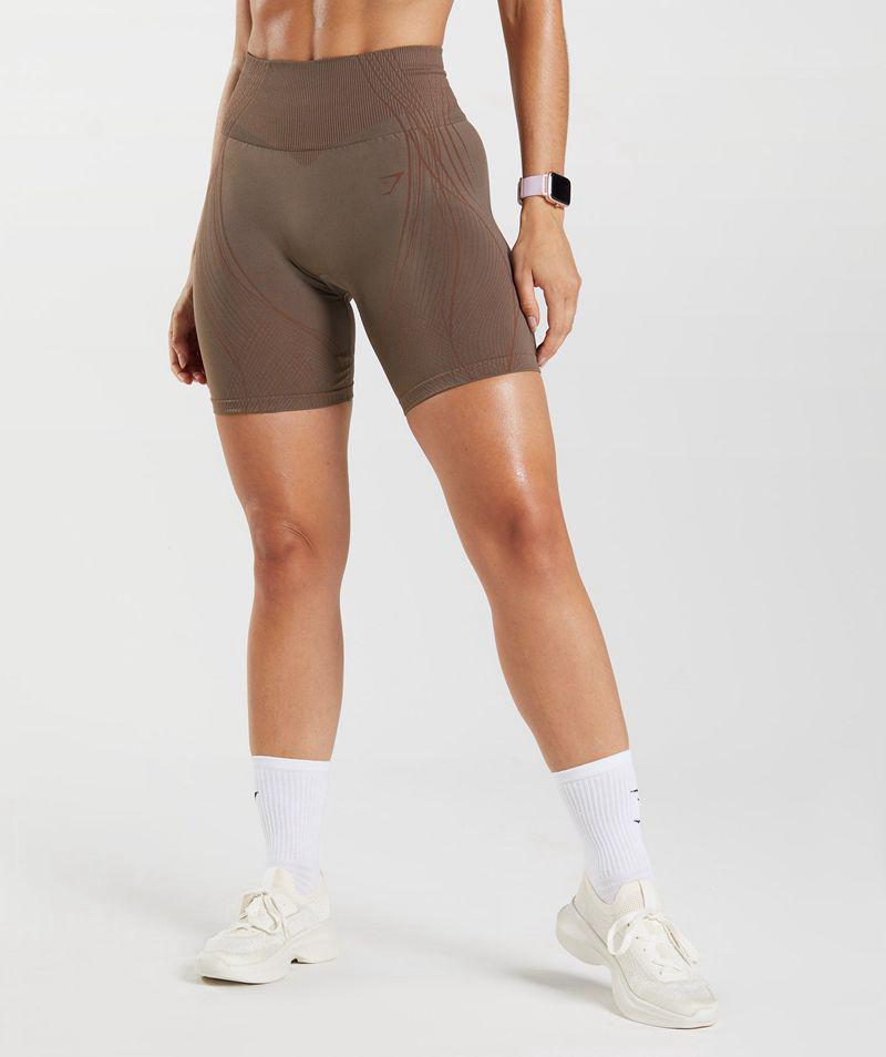 Gymshark Apex Seamless Rövidnadrág Női Barna  Hungary |  YGNZF-2193