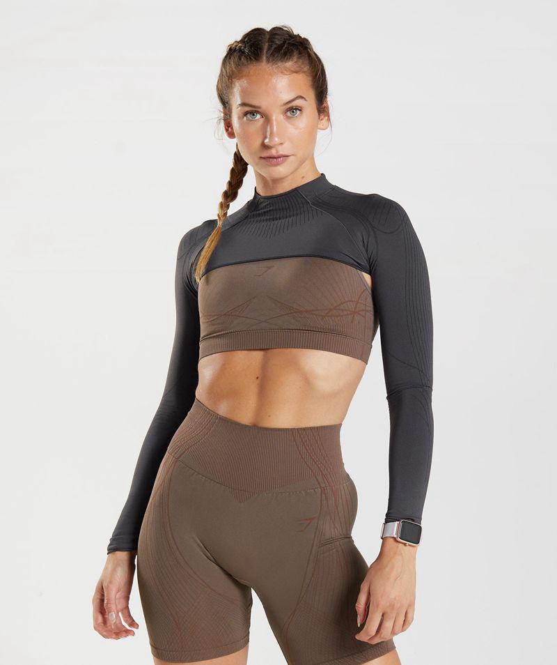 Gymshark Apex Seamless Shrug Felsők Női Szürke  Hungary |  LGBDK-0946