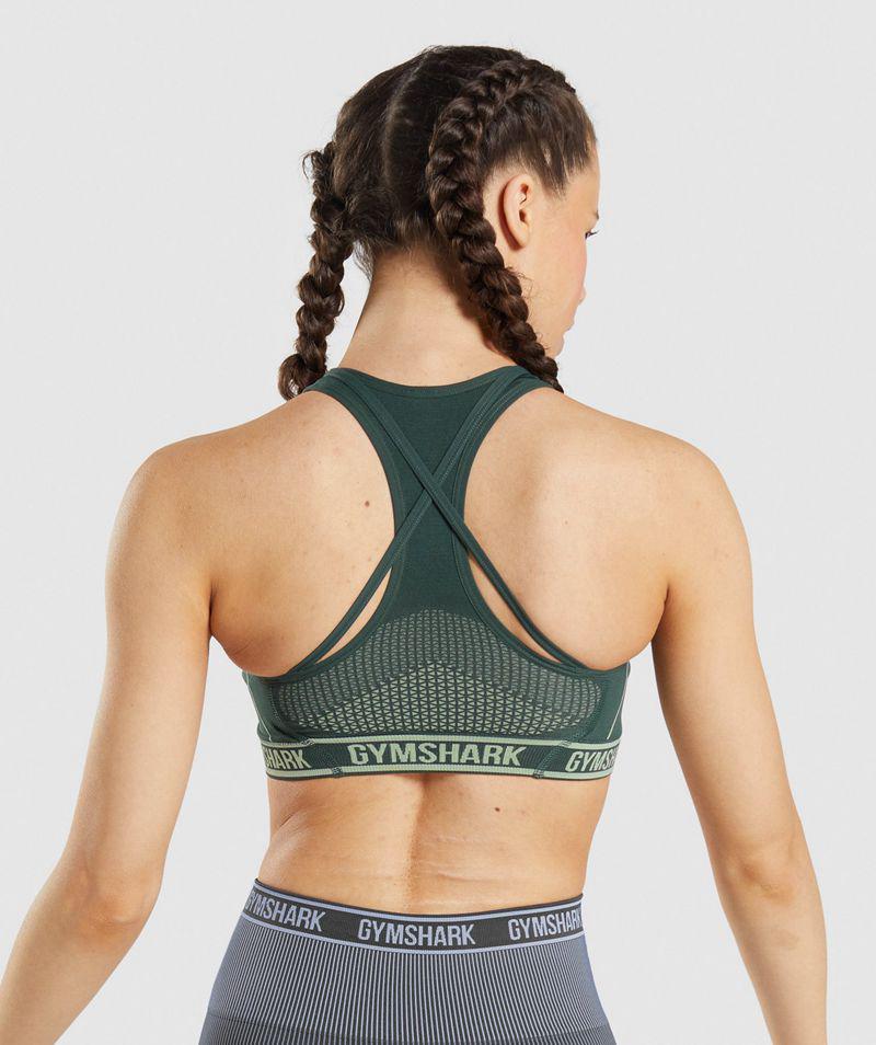 Gymshark Apex Seamless Sportmelltartó Női Zöld  Hungary |  BLKFH-7829