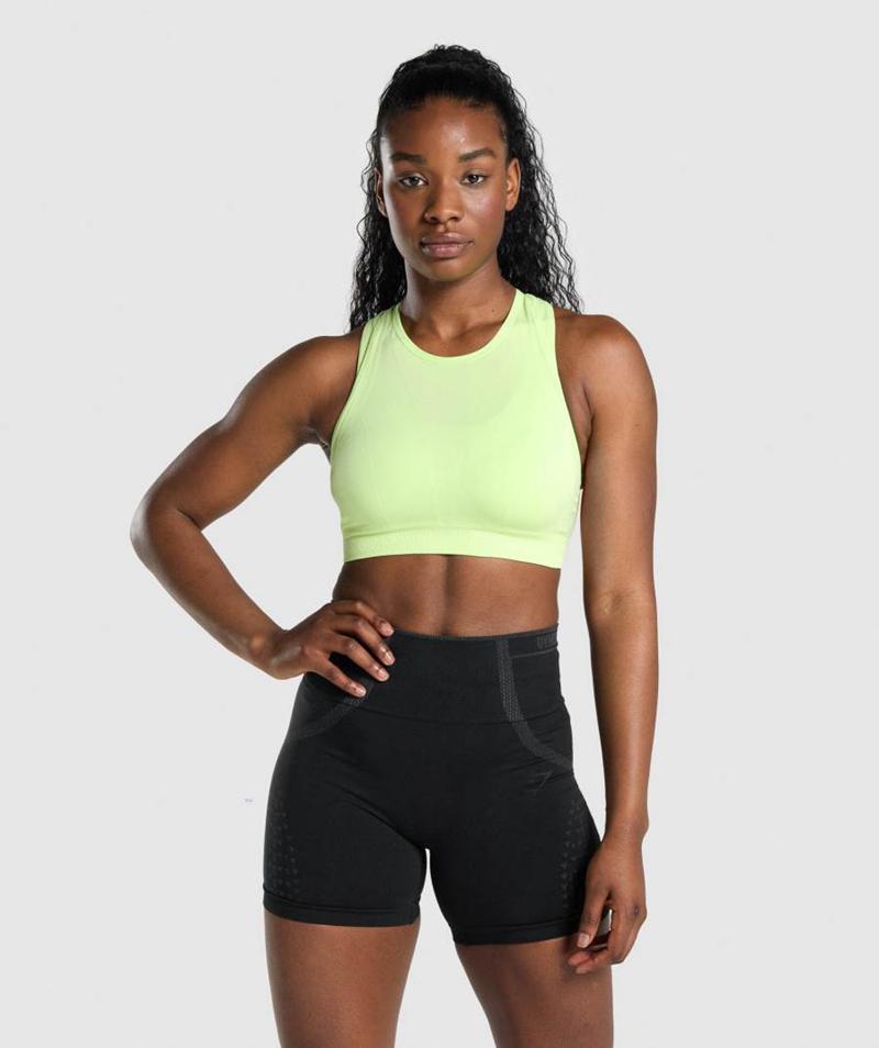 Gymshark Apex Seamless Sportmelltartó Női Zöld Világos Zöld  Hungary |  SNJVA-3897