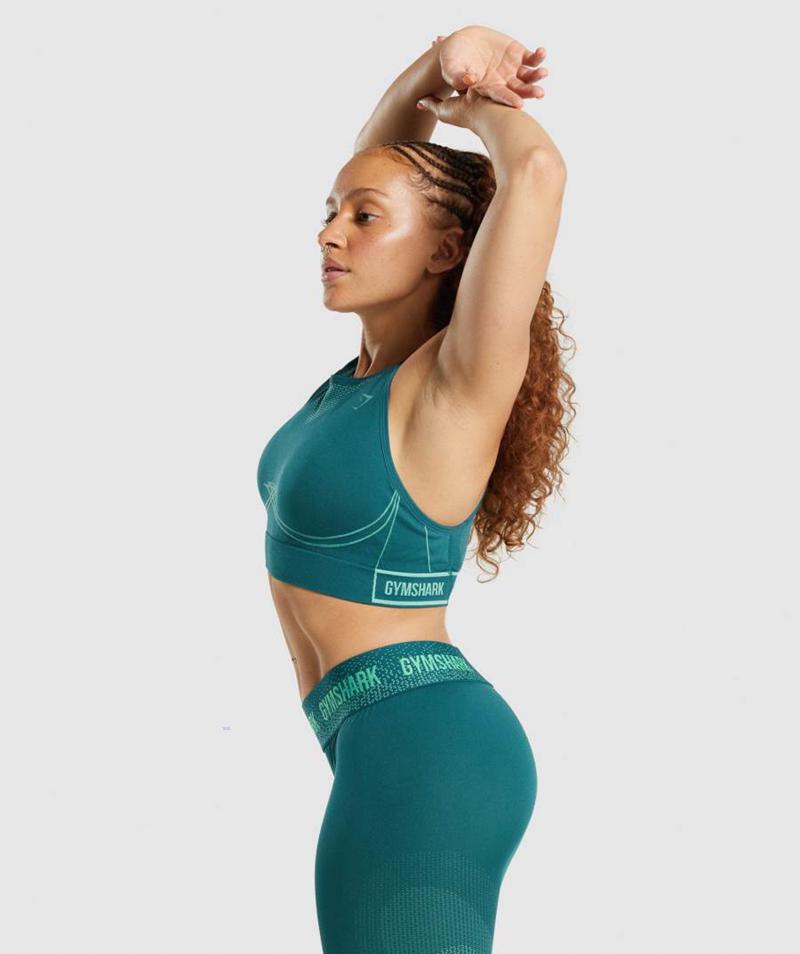 Gymshark Apex Seamless Sportmelltartó Női Türkiz  Hungary |  STFDK-3915