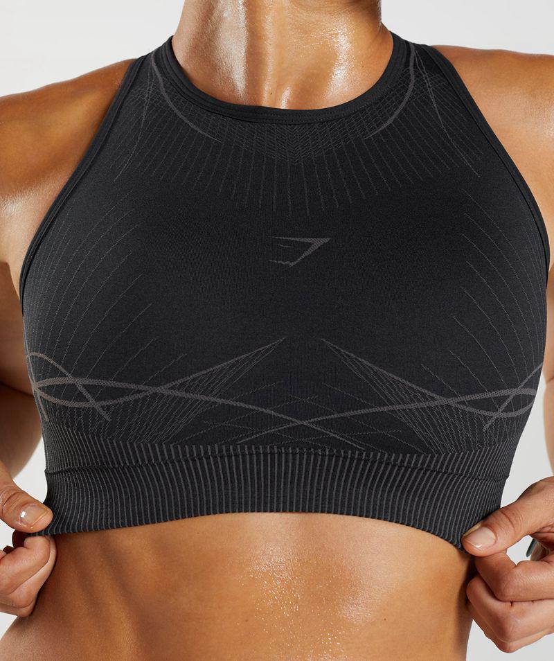 Gymshark Apex Seamless Sportmelltartó Női Fekete  Hungary |  XEBNS-8290