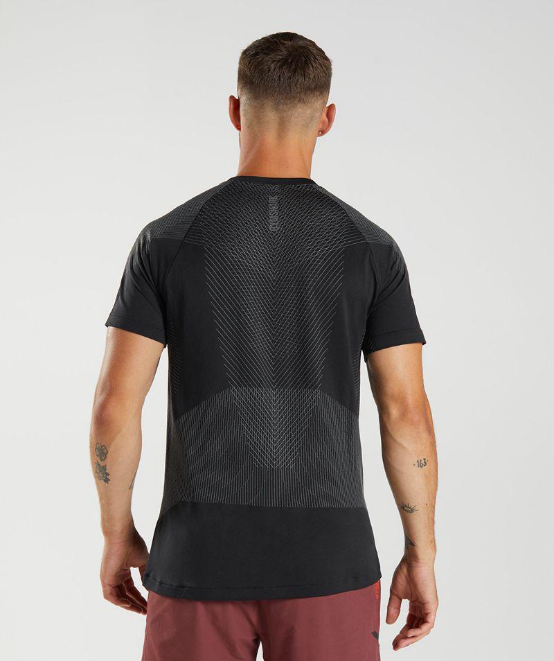 Gymshark Apex Seamless T-Shirts Férfi Fekete  Hungary |  SQLGC-2748