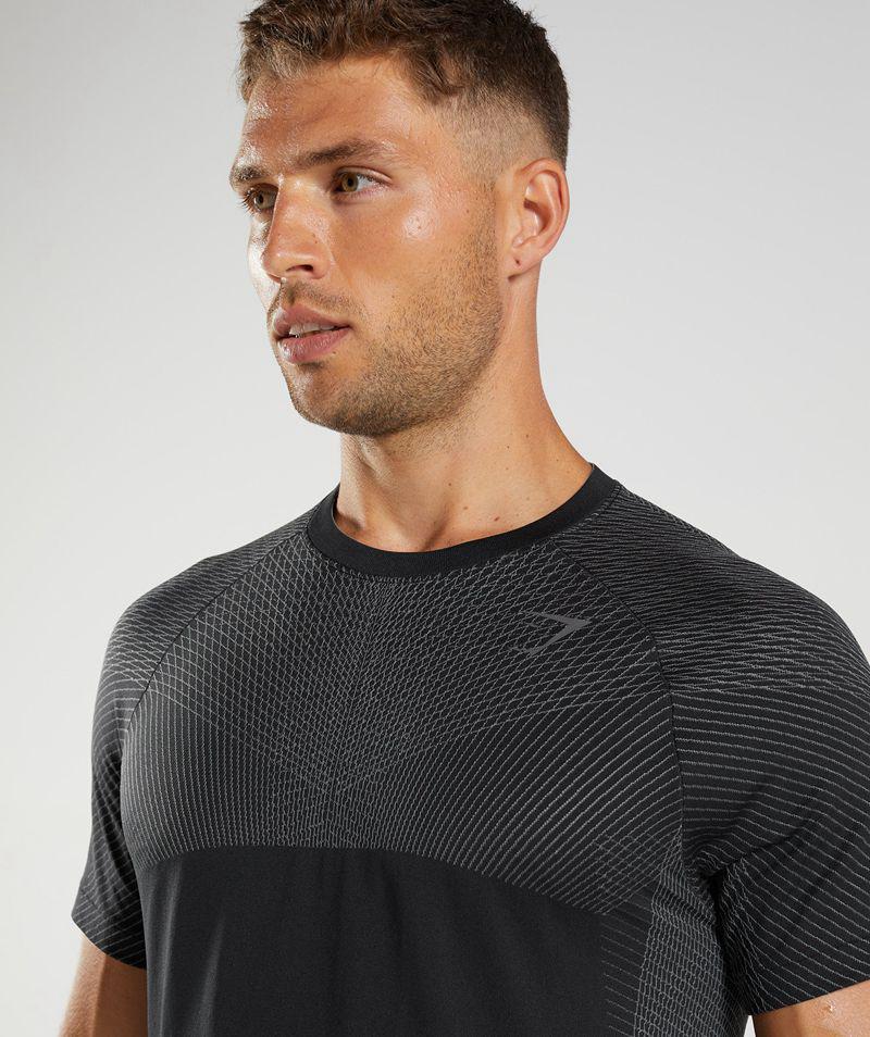 Gymshark Apex Seamless T-Shirts Férfi Fekete  Hungary |  SQLGC-2748