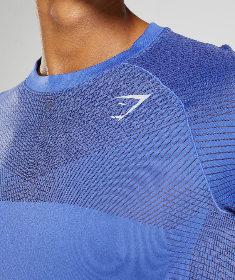 Gymshark Apex Seamless T-Shirts Férfi Kék  Hungary |  EQFIJ-8649