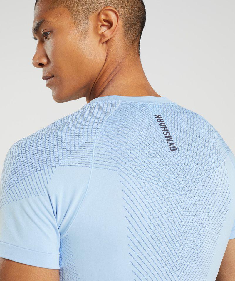 Gymshark Apex Seamless T-Shirts Férfi Kék  Hungary |  YVMCN-5067