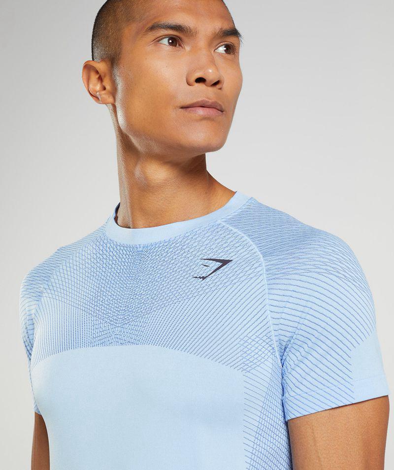 Gymshark Apex Seamless T-Shirts Férfi Kék  Hungary |  YVMCN-5067