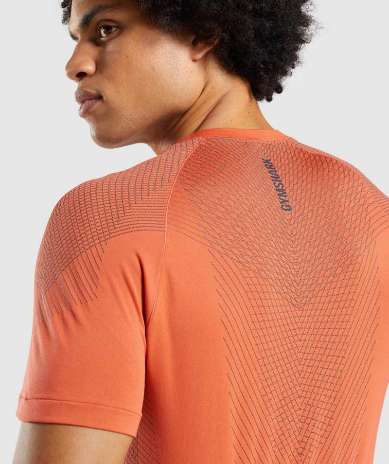 Gymshark Apex Seamless T-Shirts Férfi Narancssárga Fekete Szürke  Hungary |  NBYCW-7908