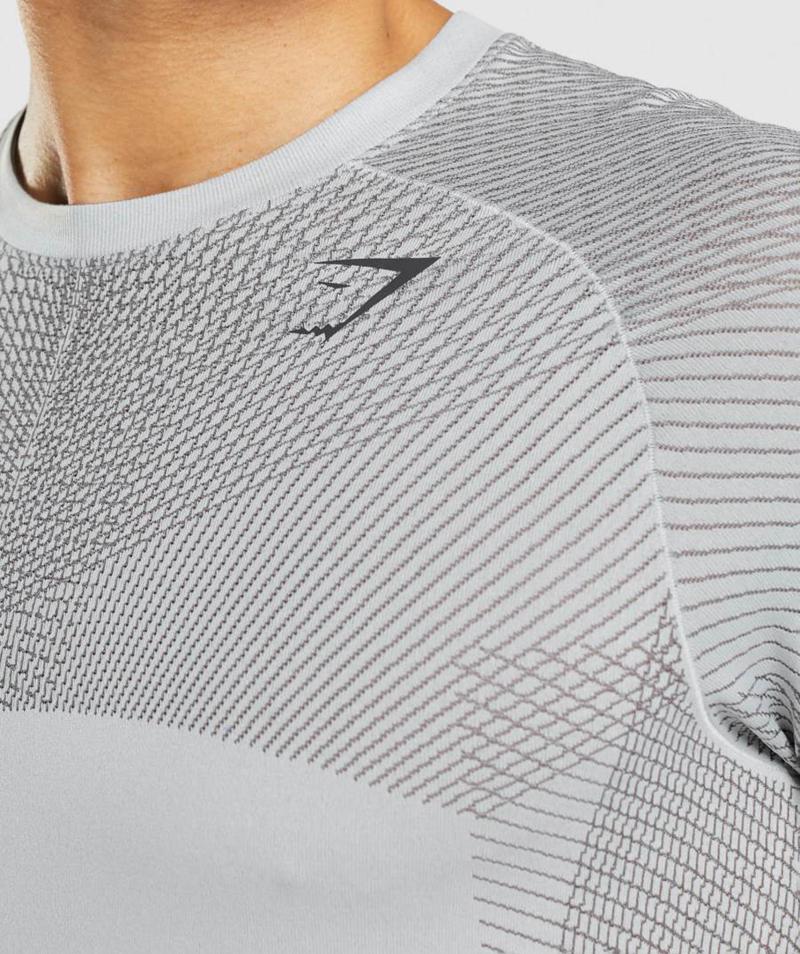 Gymshark Apex Seamless T-Shirts Férfi Világos Szürke Fekete Szürke  Hungary |  GXZAK-0564