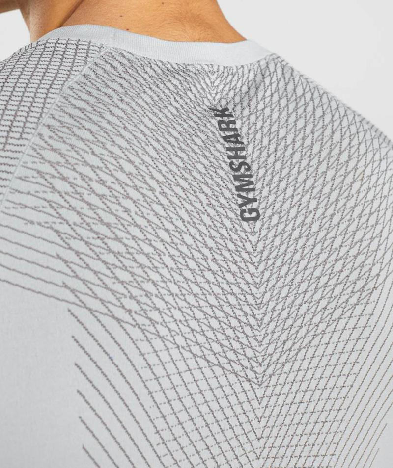 Gymshark Apex Seamless T-Shirts Férfi Világos Szürke Fekete Szürke  Hungary |  GXZAK-0564