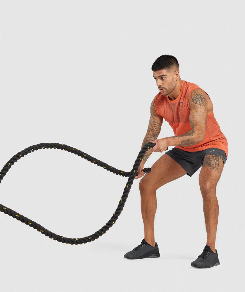 Gymshark Apex Seamless Ujjatlan Póló Férfi Narancssárga  Hungary |  CBPFA-3875