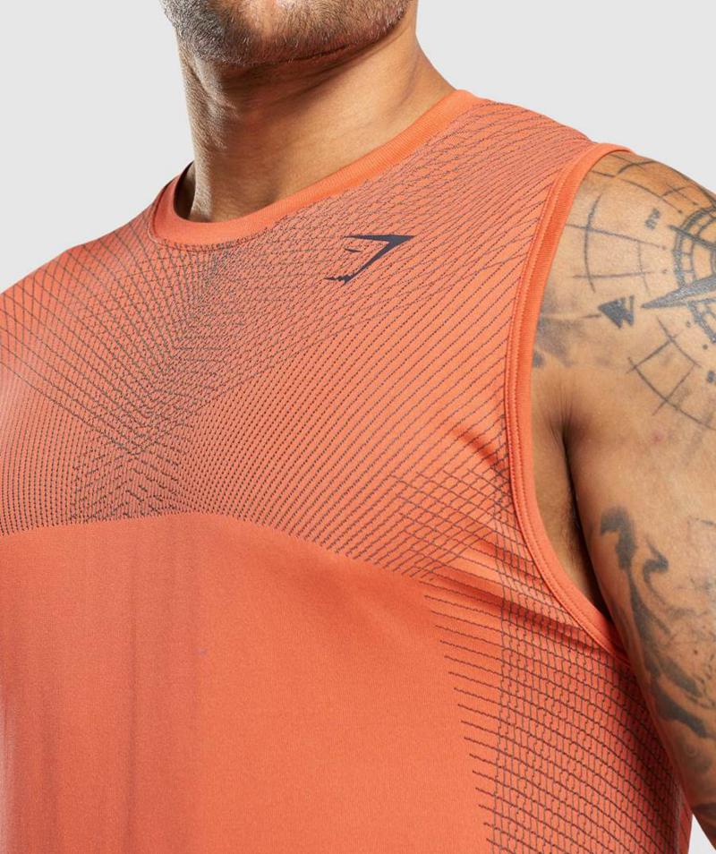 Gymshark Apex Seamless Ujjatlan Póló Férfi Narancssárga Fekete Szürke  Hungary |  CNRPJ-7564