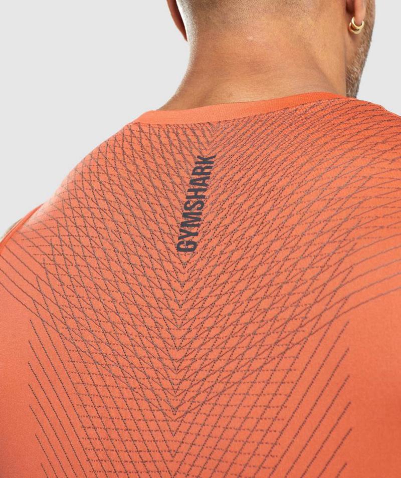 Gymshark Apex Seamless Ujjatlan Póló Férfi Narancssárga Fekete Szürke  Hungary |  CNRPJ-7564