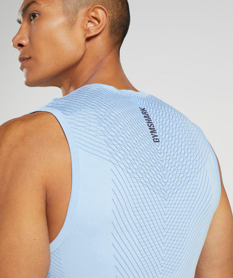 Gymshark Apex Seamless Ujjatlan Póló Férfi Kék  Hungary |  JKTMV-6295