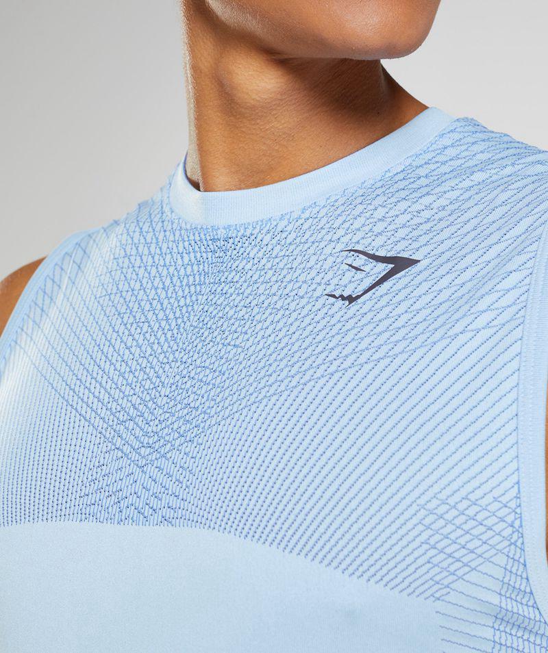 Gymshark Apex Seamless Ujjatlan Póló Férfi Kék  Hungary |  JKTMV-6295