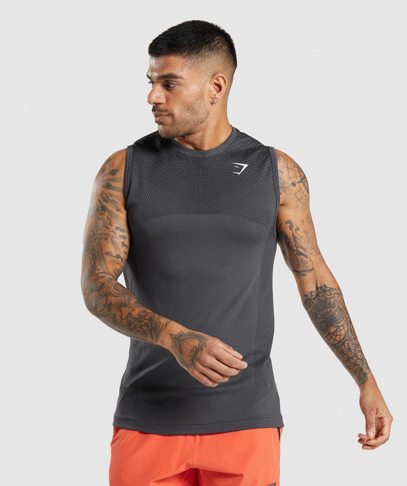 Gymshark Apex Seamless Ujjatlan Póló Férfi Szürke  Hungary |  QOTMH-0745