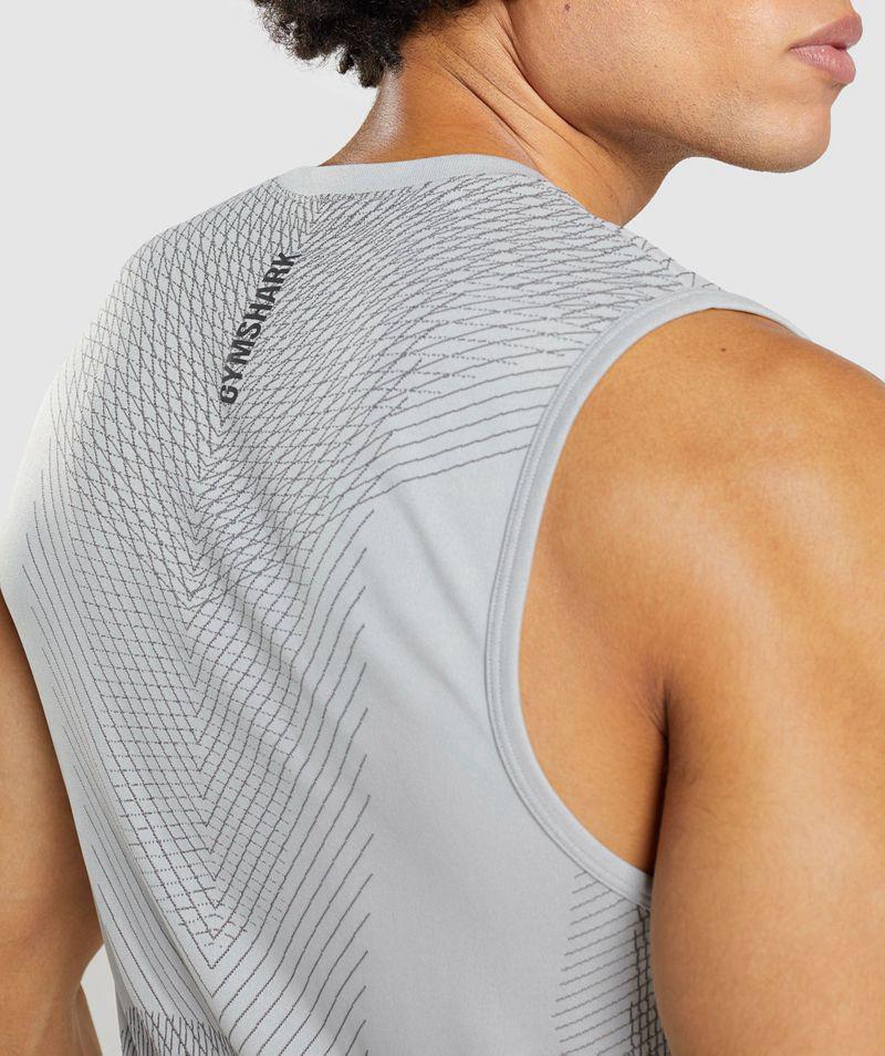 Gymshark Apex Seamless Ujjatlan Póló Férfi Világos Szürke  Hungary |  WDRQN-4367