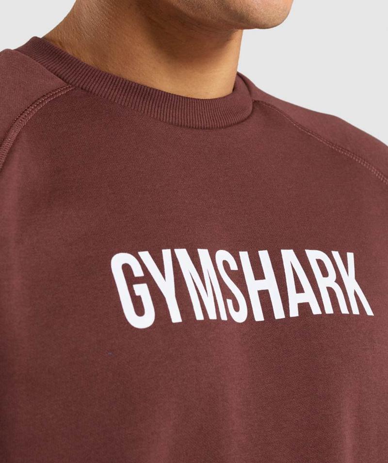 Gymshark Apollo Crew Pulóver Férfi Rózsaszín Barna  Hungary |  YPZWD-3087